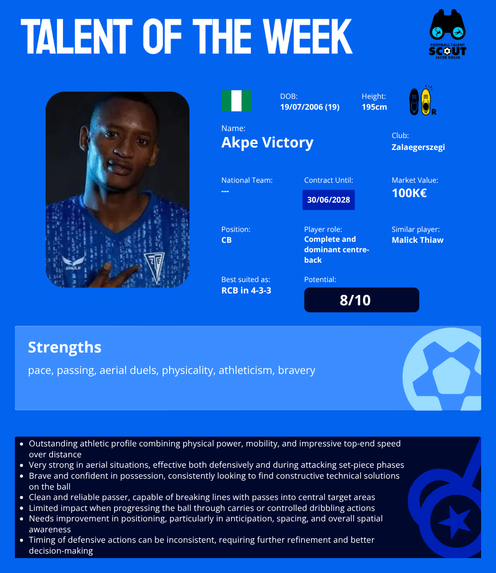 TALENT OF THE WEEK #19 - Akpe Victory